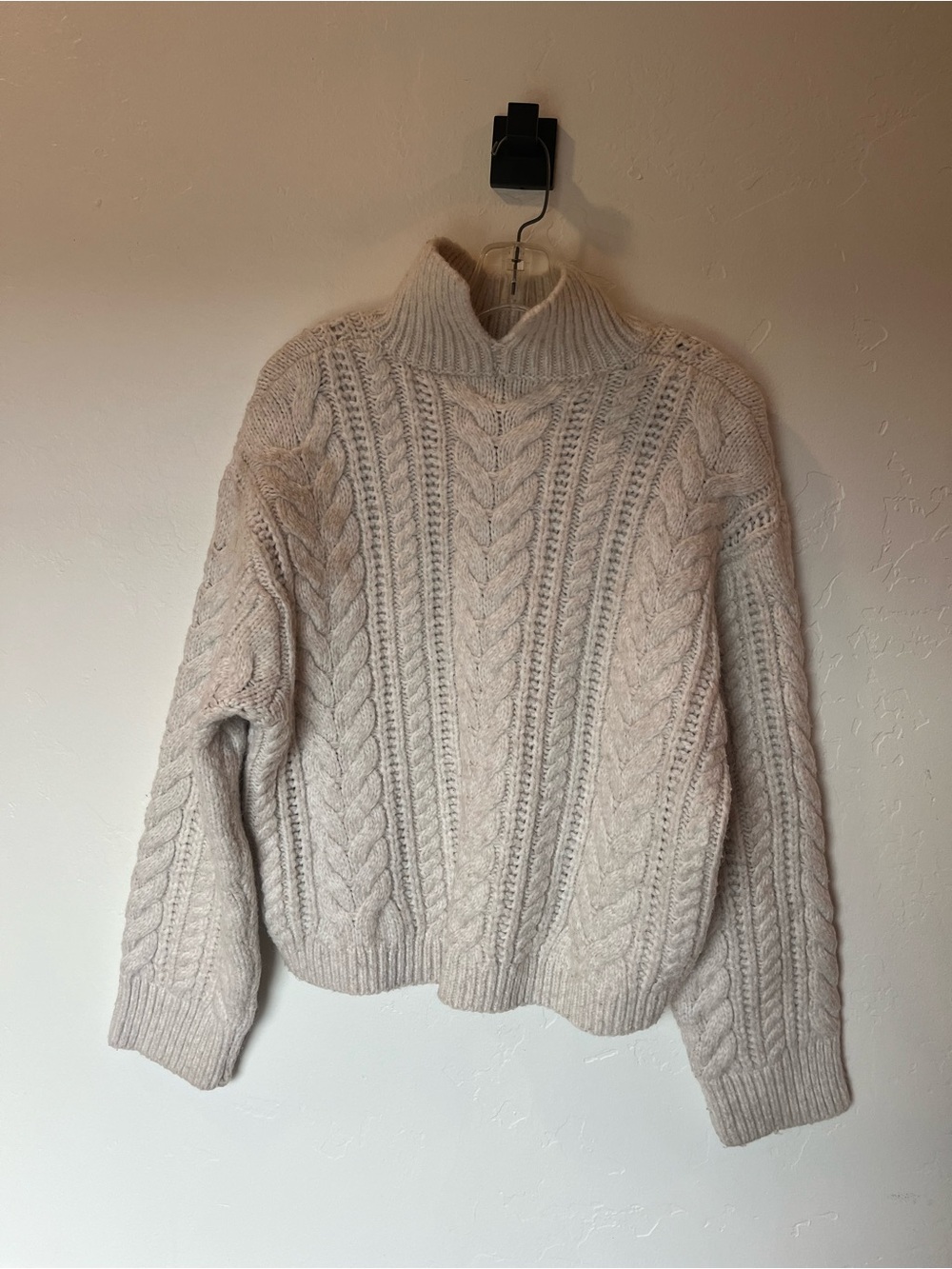 Cozy Cream Cable Knit Turtleneck Sweater - Women